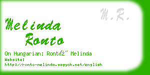 melinda ronto business card